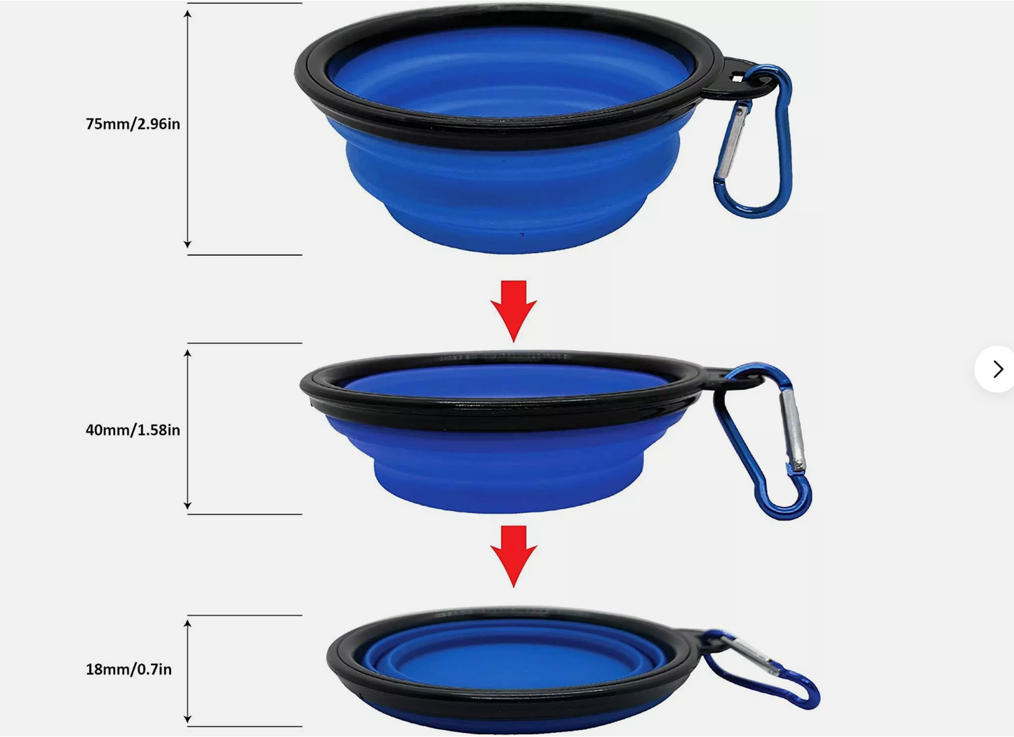 Collapsible Pet Bowl - Blue (350ml)