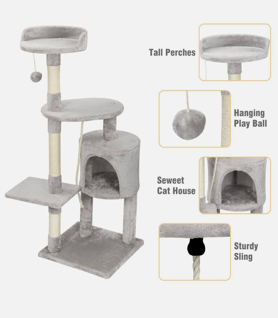 Climbing Tower with 4-Layer Cat Tree